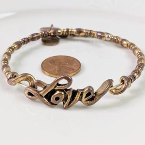 Alex and Ani Gold Love Script Wrap Bracelet Vint66